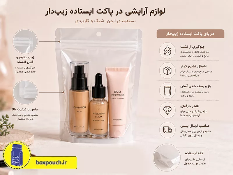 پاکت ایستاده زیپ‌دار