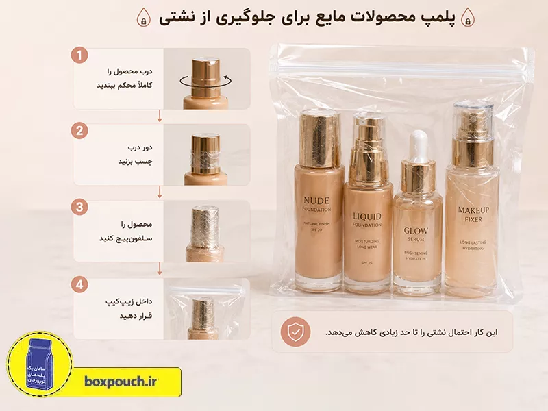 پلمپ محصولات مایع برای جلوگیری از نشتی