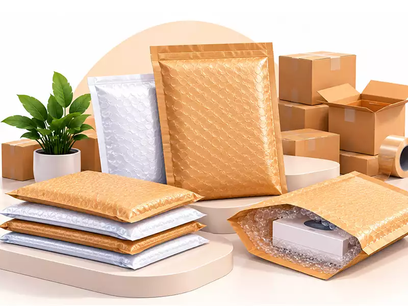 انواع پاکت بسته بندی مناسب برای فروشگاه های اینترنتی: 2. پاکت حبابدار