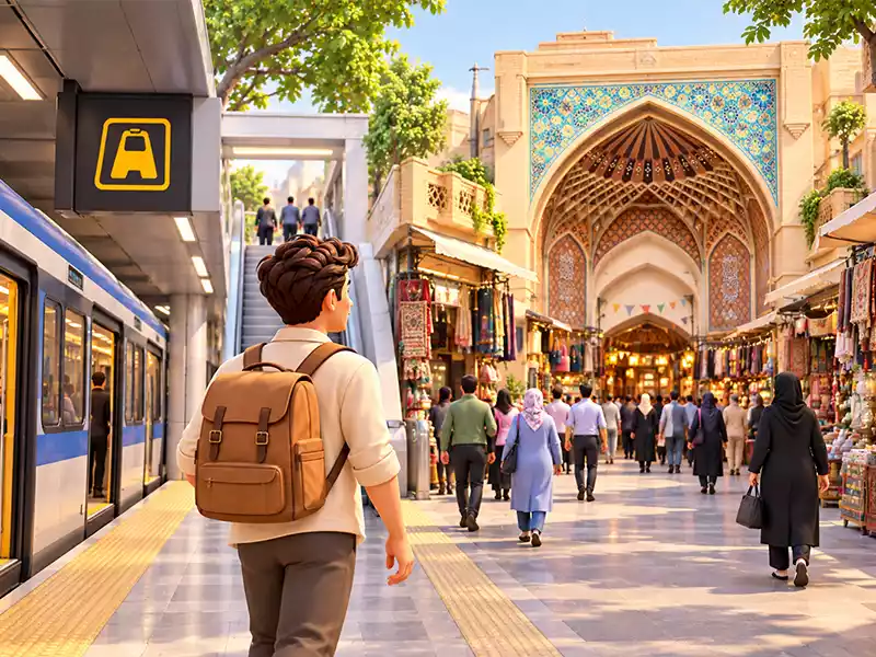 مسیر دسترسی به بازار تهران با مترو